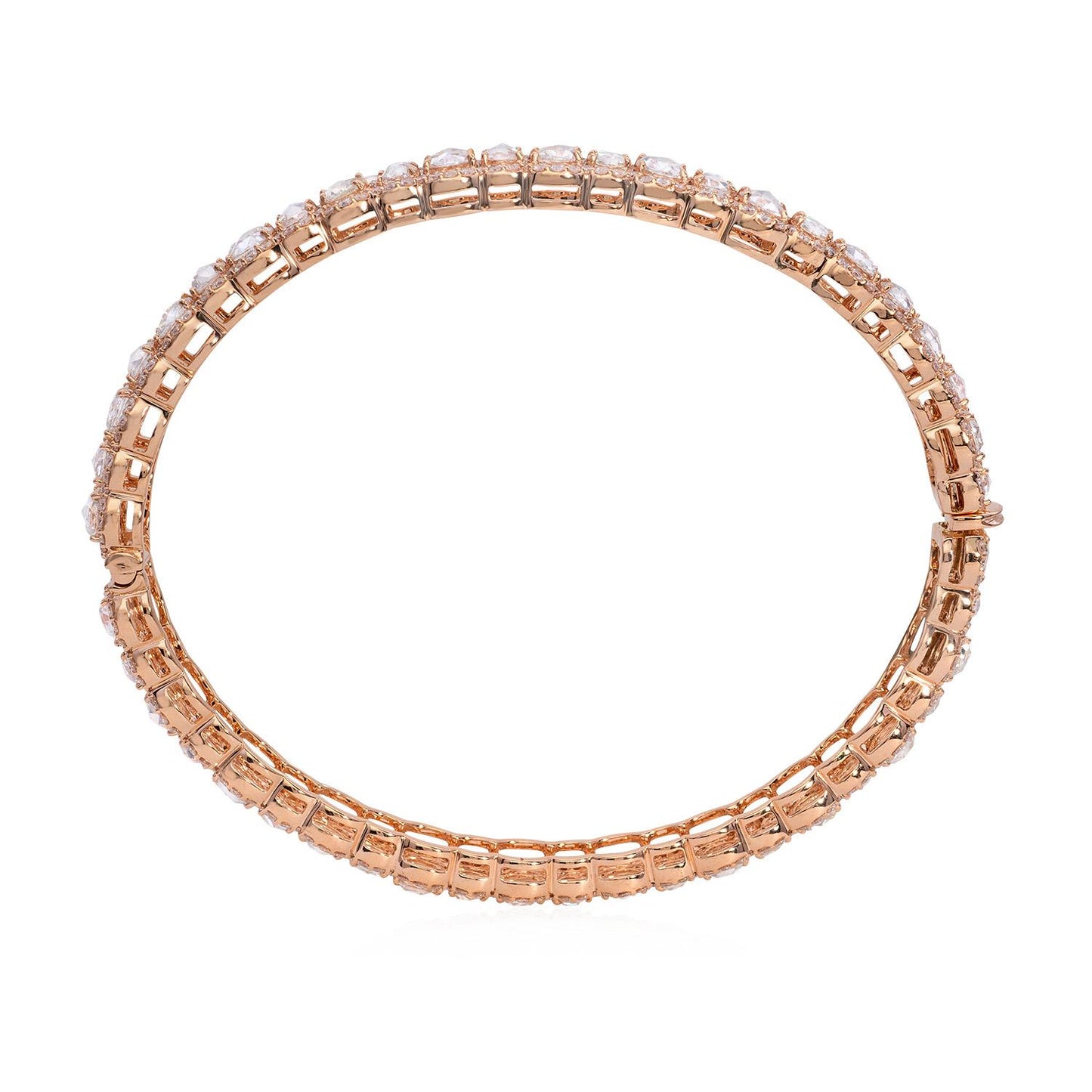 18K Rose Gold Tennis Bracelet with Rose Cut Diamonds (2.6 Carats)