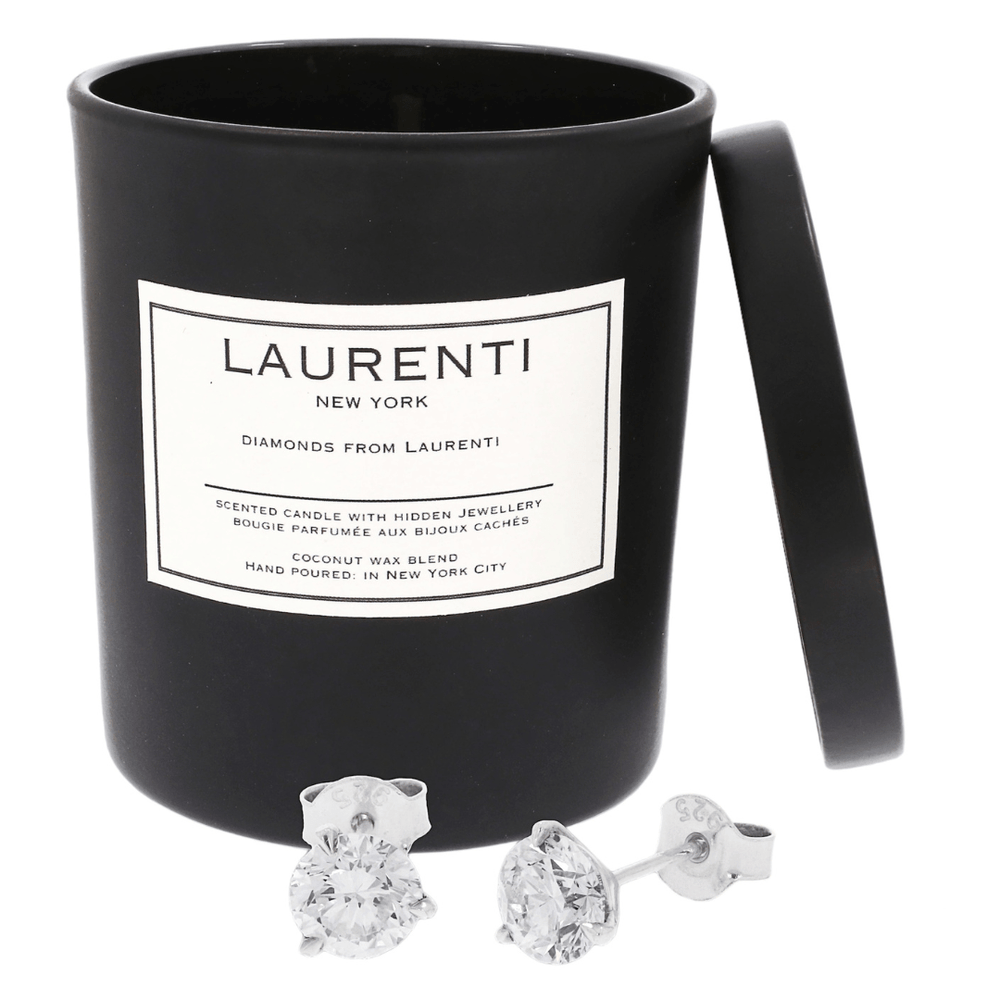 
                  
                    Laurenti Diamonds from Laurenti Candle - Matte Black Candle with Hidden 1.00ct Lab Grown Diamond Stud Earrings.
                  
                