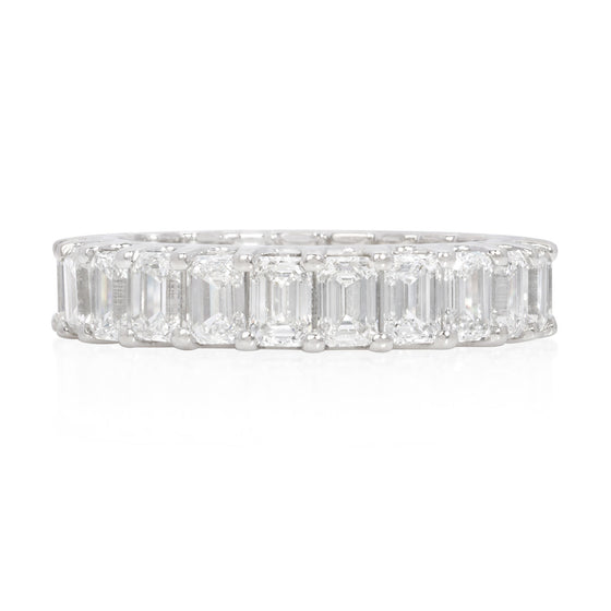 Emerald Cut Diamond Eternity Ring in Platinum