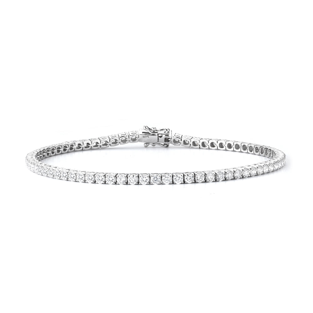 Four-Prong Natural Diamond Tennis Bracelet in 14K White Gold