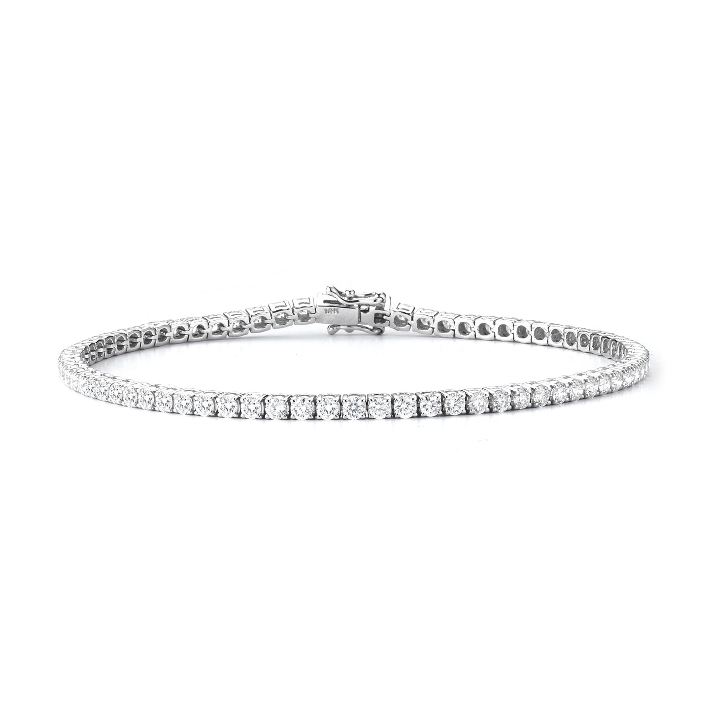 Four-Prong Natural Diamond Tennis Bracelet in 14K White Gold