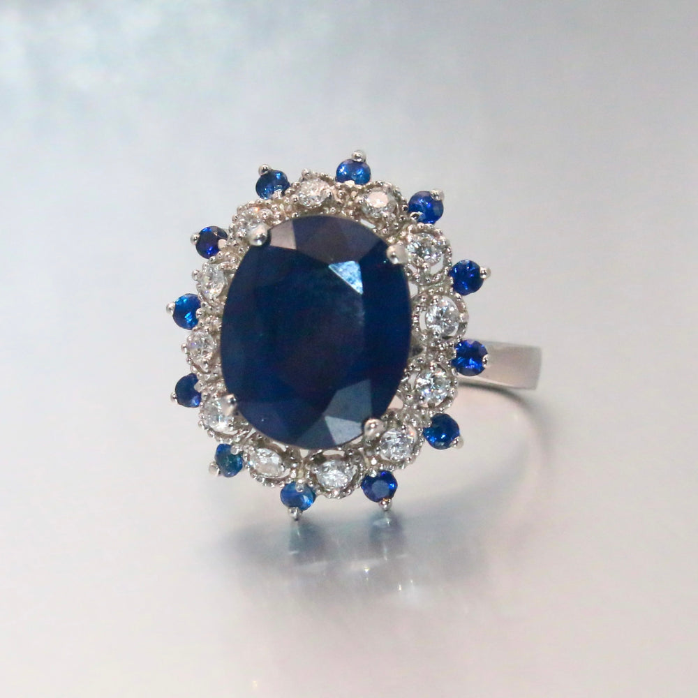 
                      
                        Diana Blue Sapphire and Diamond Heirloom Ring
                      
                    