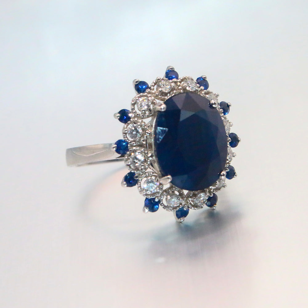 
                      
                        Diana Blue Sapphire and Diamond Heirloom Ring
                      
                    