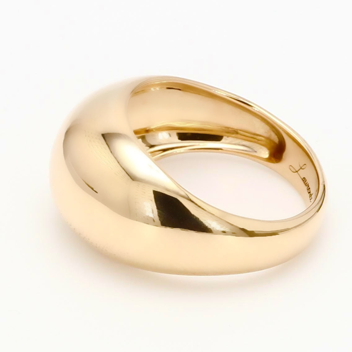 Laurenti 14K yellow gold classic dome ring with a high-polish finish.