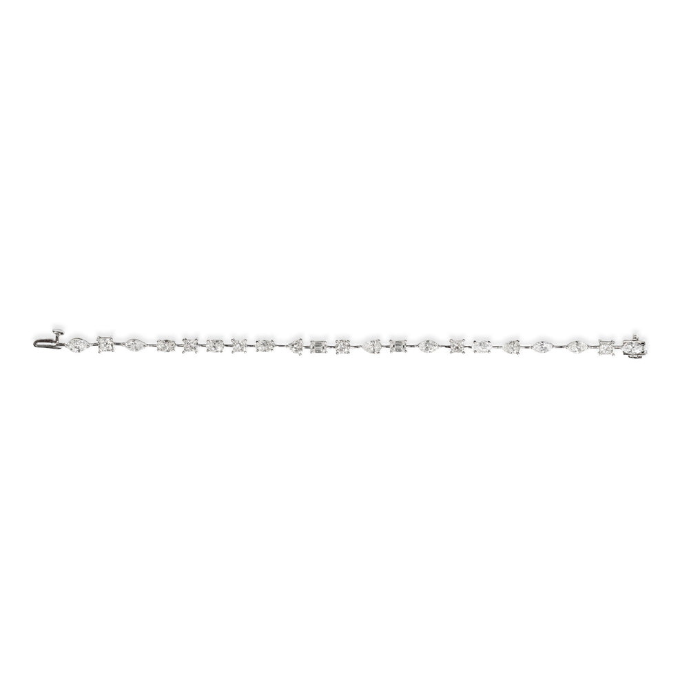 
                  
                    Fancy Shape Diamond Cocktail Bracelet in 18k White Gold by Laurenti New York top view 
                  
                