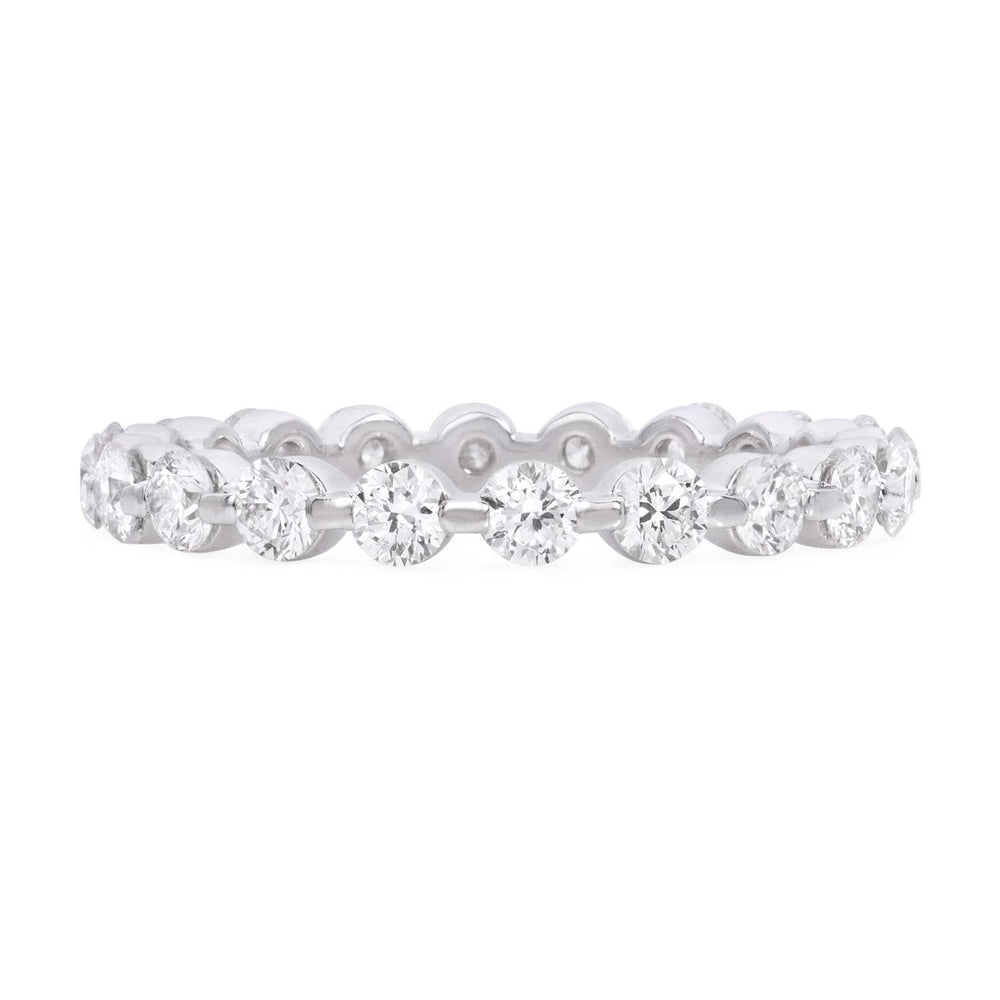 
                  
                    14K white gold eternity band with round brilliant diamonds in shared prong setting by Laurenti New York
                  
                