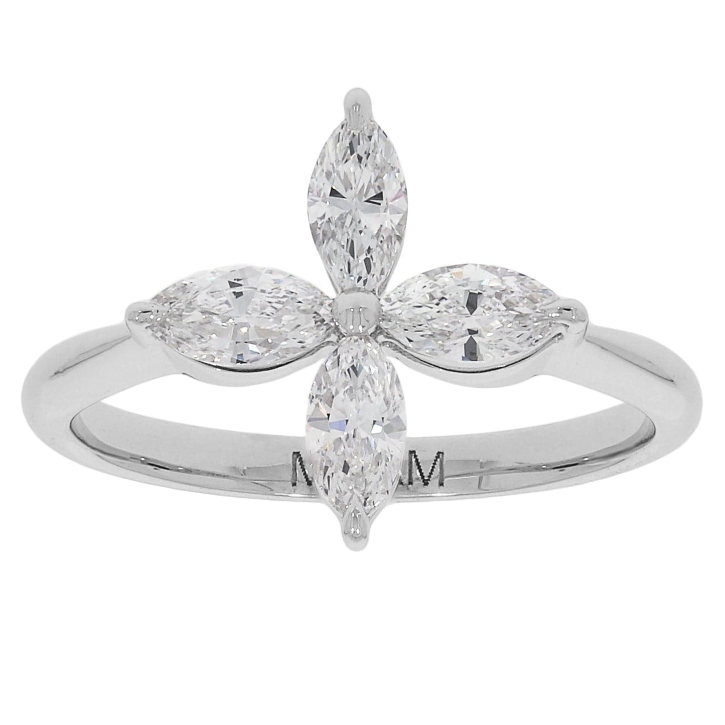Vela Four-Stone Marquise Diamond Ring in 14K White Gold with Lab-Grown Diamonds