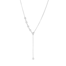  Assymetric Short Drop Necklace in White Gold