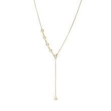  Asymetric Short Drop Necklace in Yellow Gold