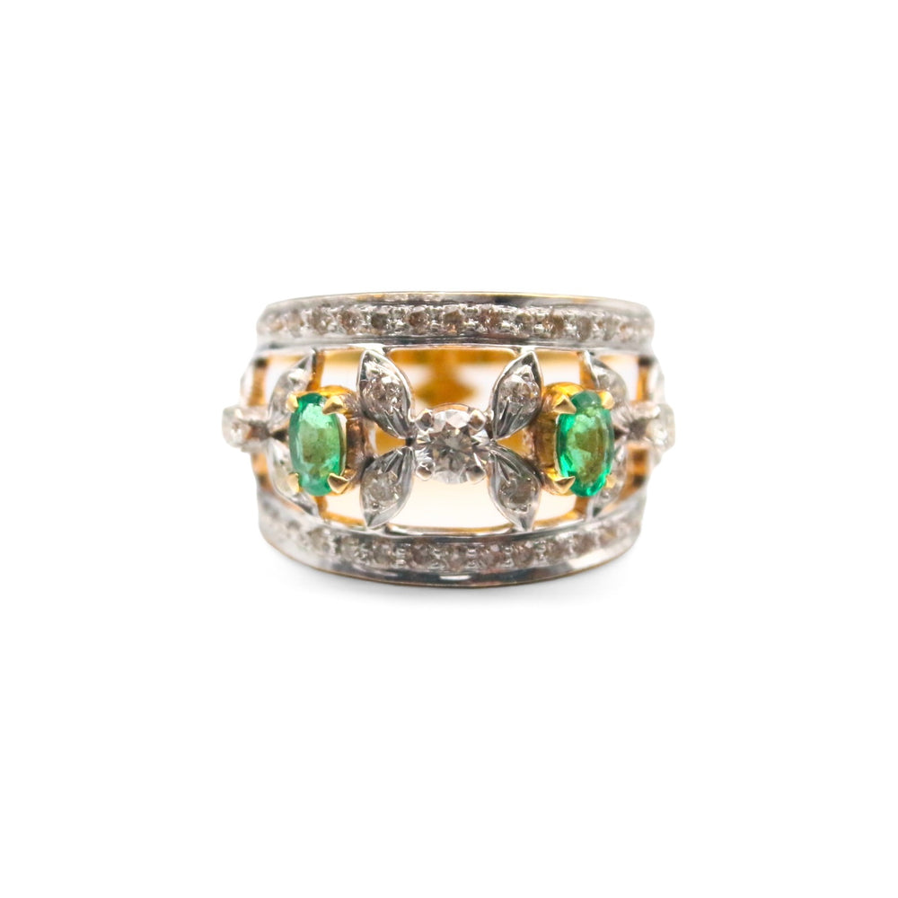 
                      
                        Marquise Diamond and Emerald Ring
                      
                    