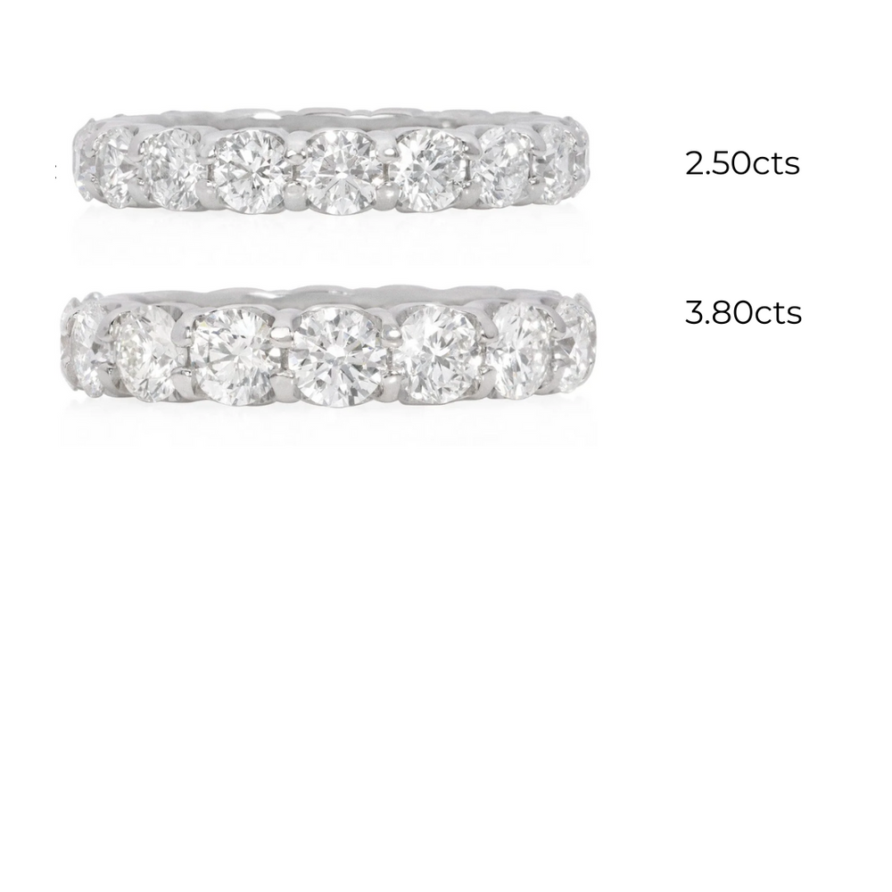 
                  
                    14K Gold Diamond Eternity Band options featuring shared prong-set round brilliant diamonds.
                  
                