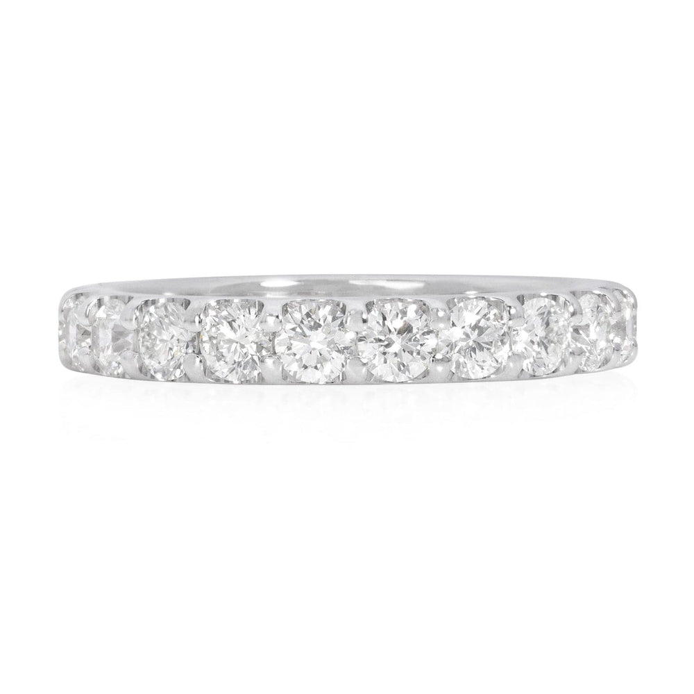 
                  
                    14K White Gold Diamond Eternity Band  featuring shared prong-set round brilliant diamonds.
                  
                