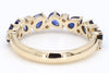 Natural Pear Shape Sapphire and Round Diamond Half Eternity Ring in 14k Yellow Gold - Radiant Elegance