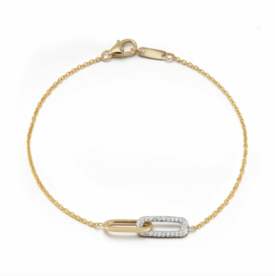 Gold and Diamond Chain Bracelet