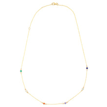  Custom Diamond Bezel Station Necklace in 14k Gold