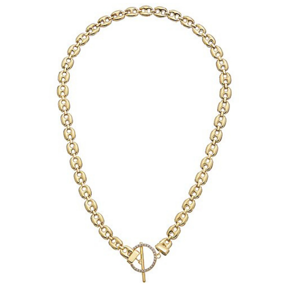 
                  
                    Diamond Toggle Necklace in 18k Vermeil
                  
                