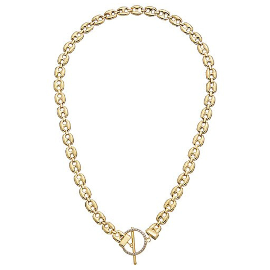 Diamond Toggle Necklace in 18k Vermeil