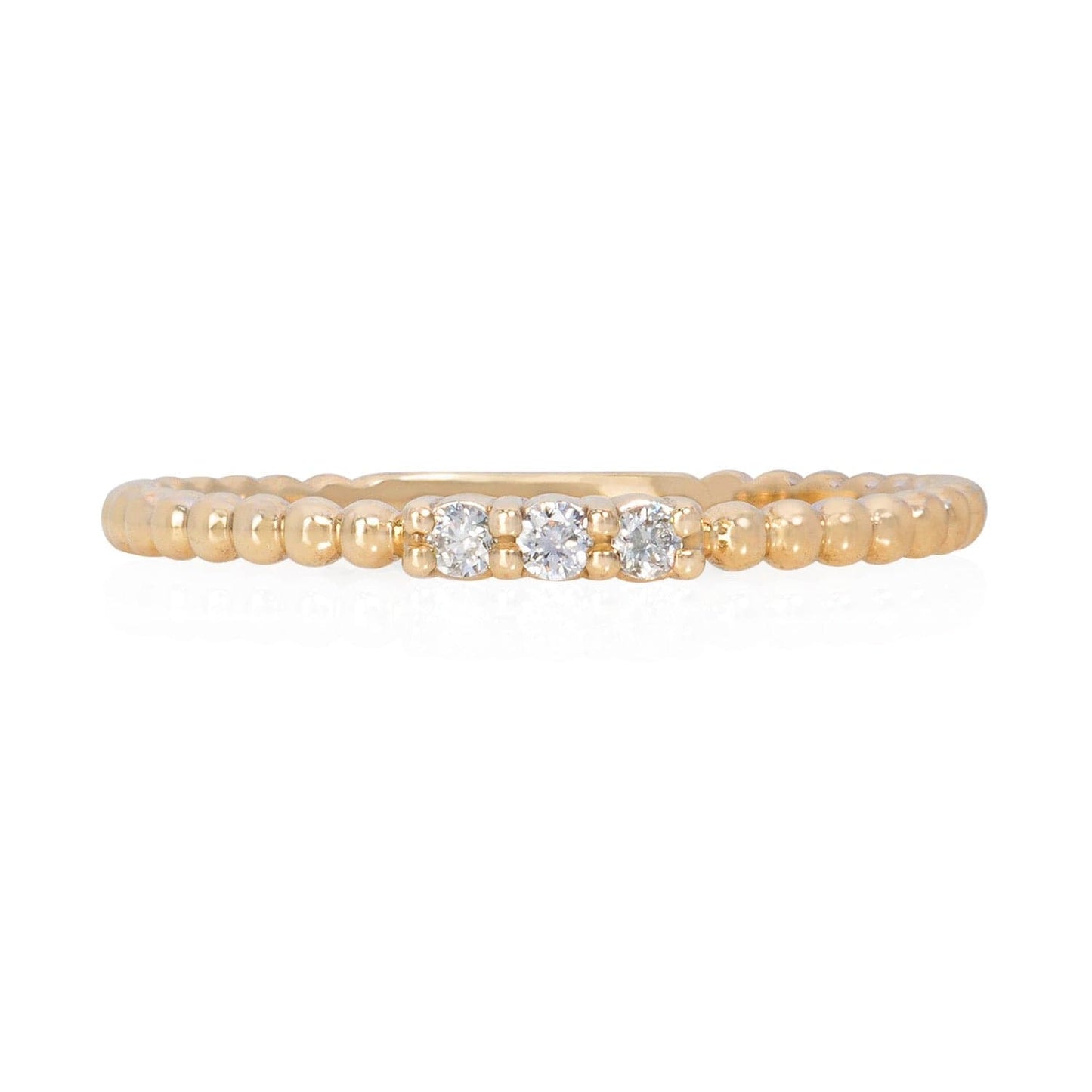 Laurenti New York Beaded 3 Stone Stakeable Ring