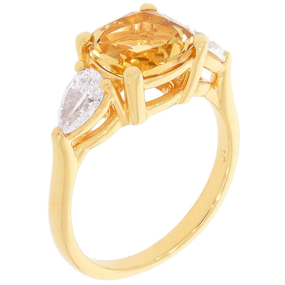 Laurenti New York  Citrine and Diamond Ring, 8mm