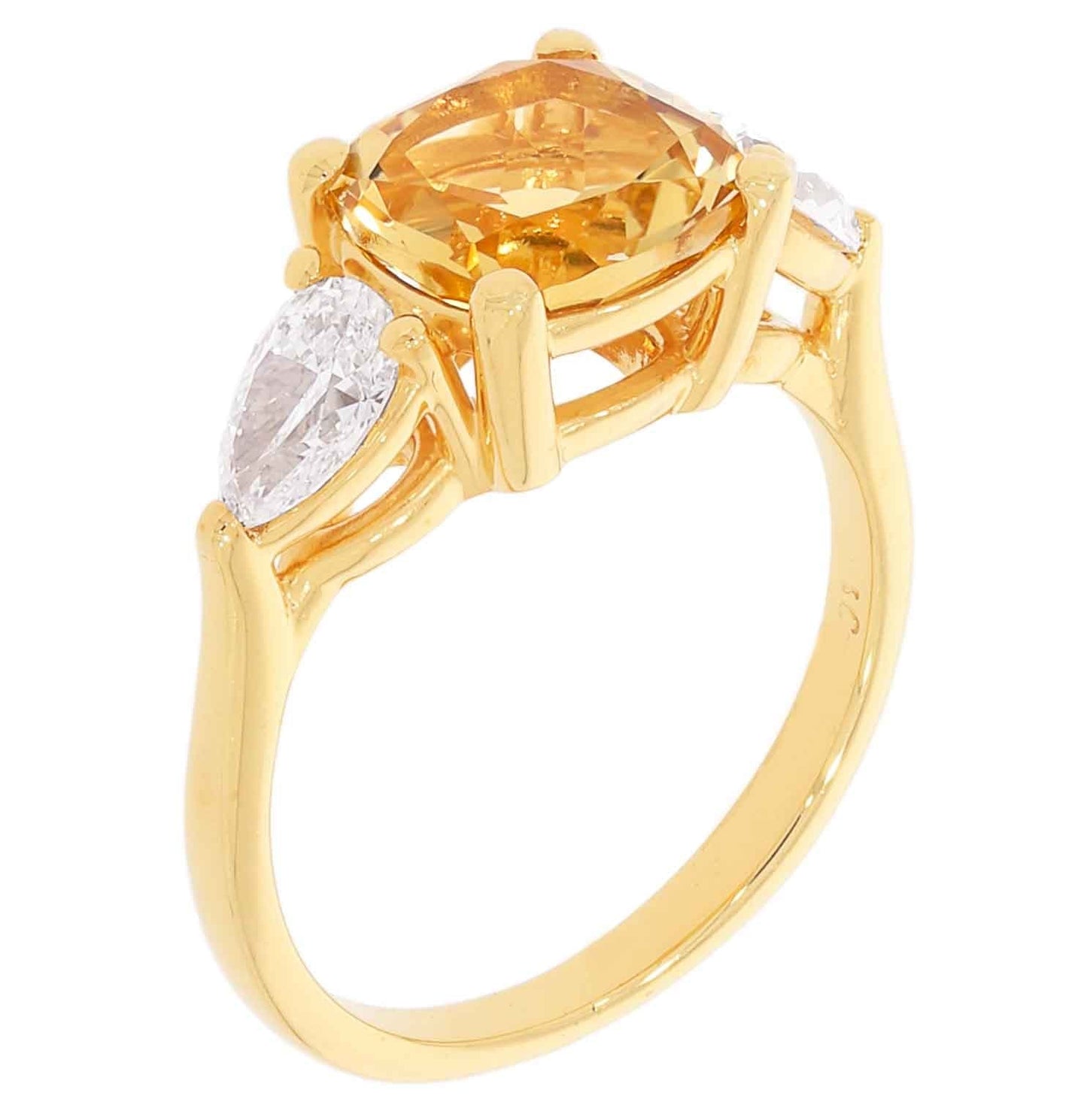 Laurenti New York  Citrine and Diamond Ring, 8mm