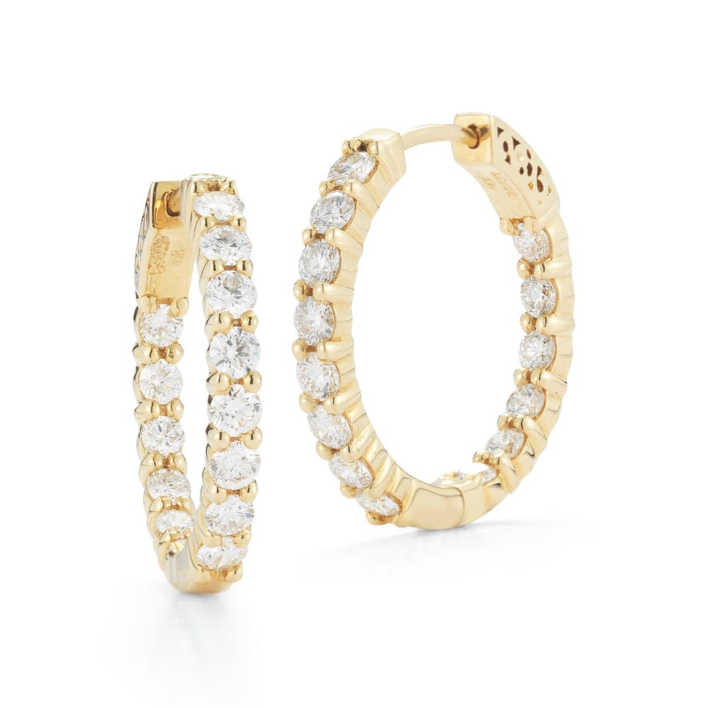 Laurenti New York Diamond Hoop Earrings in Yellow Gold