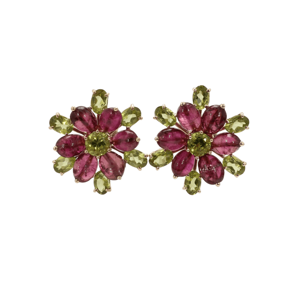 Laurenti New York  Earrings Peridot and Rubellite Earrings - Exquisite Gemstones Remastered