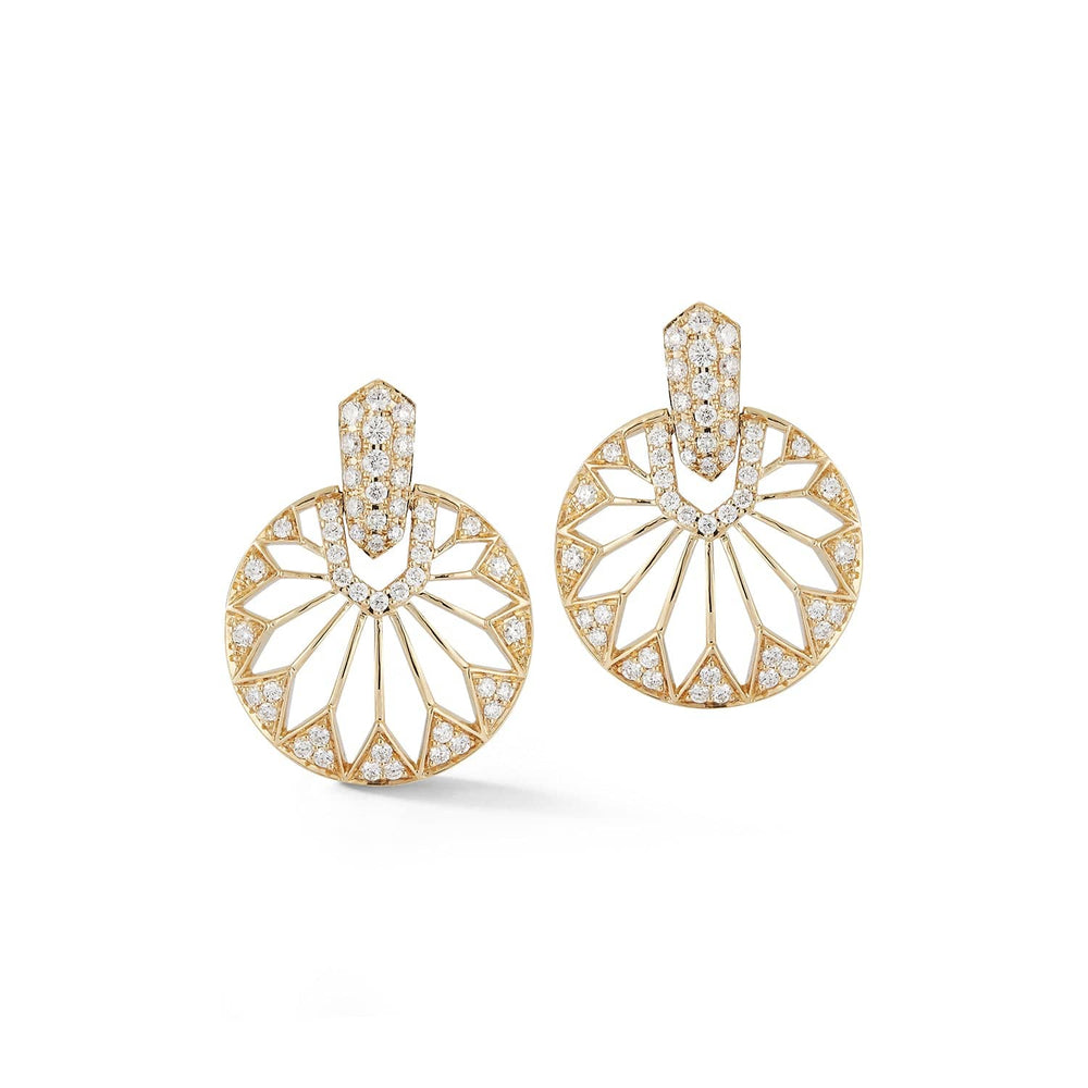 Laurenti New York  Gatsby Diamond Earrings in Yellow Gold