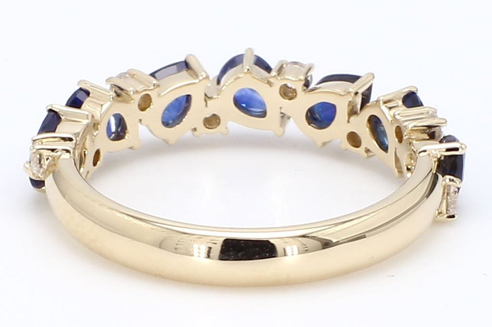 
                  
                    Laurenti New York Rings Natural Pear Shape Sapphire and Round Diamond Half Eternity Ring in 14k Yellow Gold - Radiant Elegance
                  
                