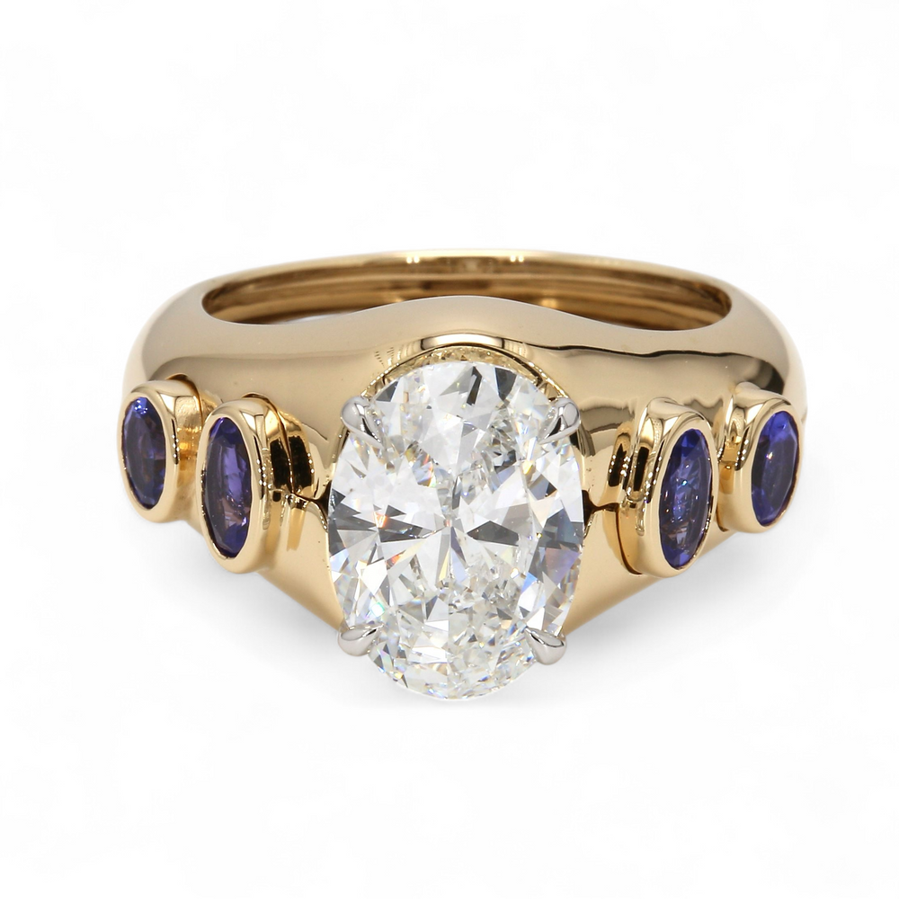 Tanzanite Dreams - Bespoke 18k Gold Jacket for Engagement Ring