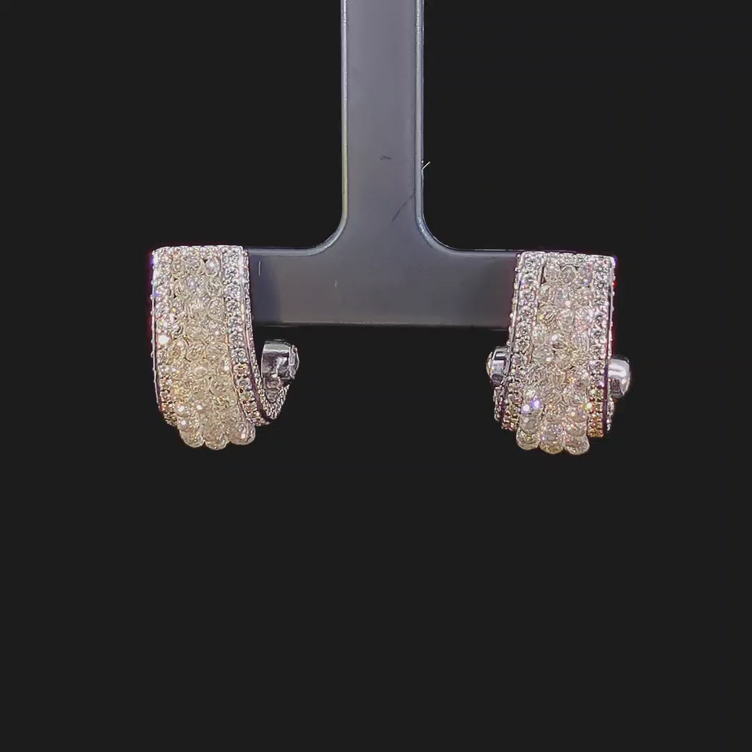 1.74 Carat Rose Cut 8.6 Carat Briolette Diamond Earrings 18K Gold
