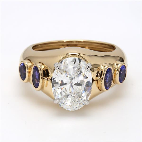 
                      
                        Load and play video in Gallery viewer, Tanzanite Dreams - Bespoke 18k Gold Jacket for Engagement Ring
                      
                    