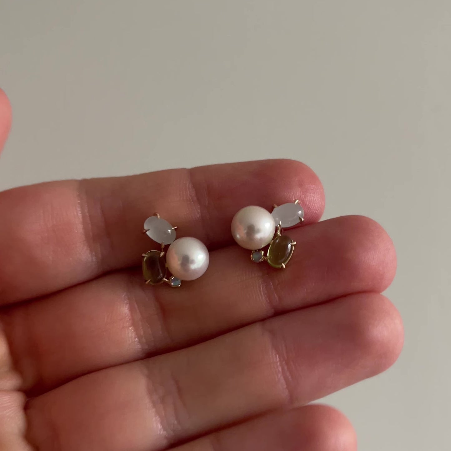 Origins Pearl & Gemstone Earrings in 14k Yellow Gold