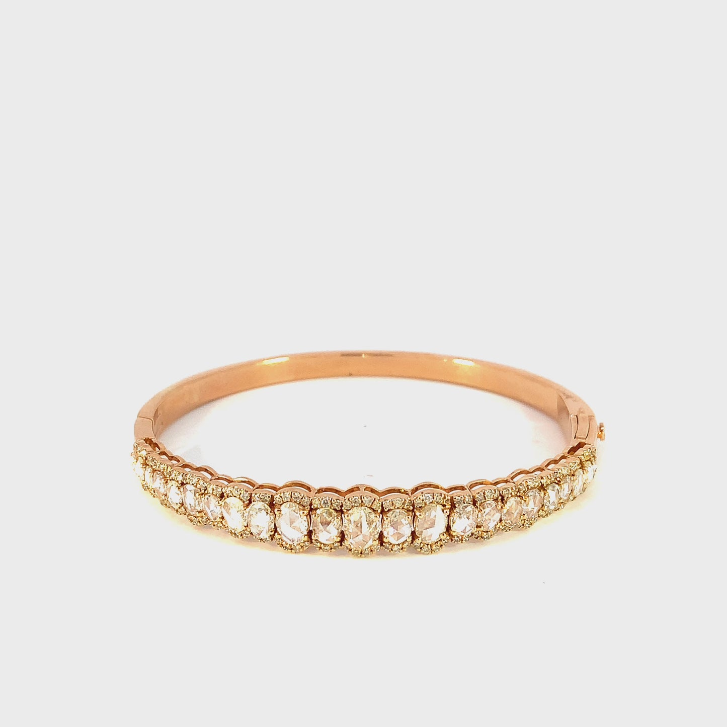 18K Rose Gold Tennis Bracelet with Rose Cut Diamonds