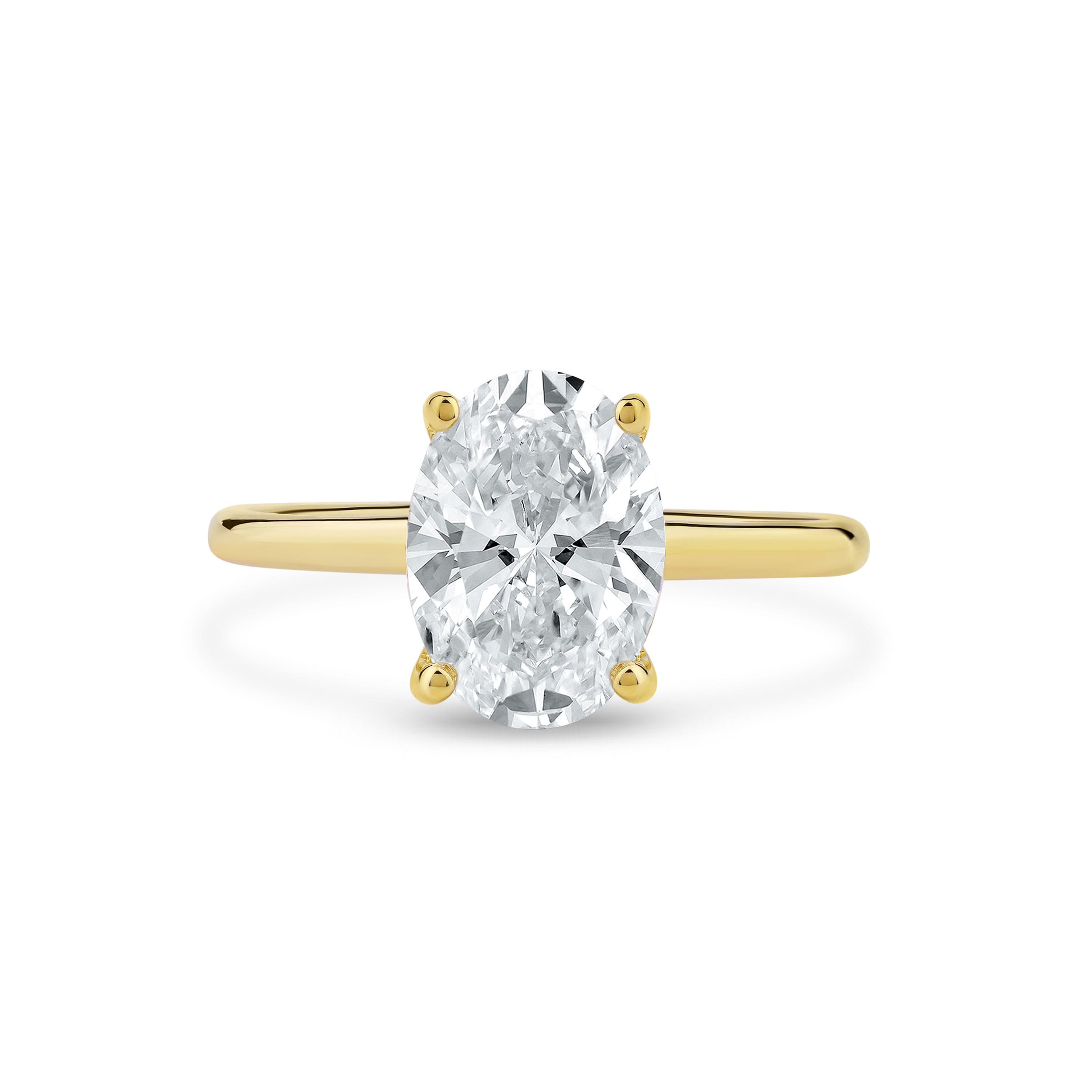 3ct Oval Solitaire Diamond Engagement Ring, front view
