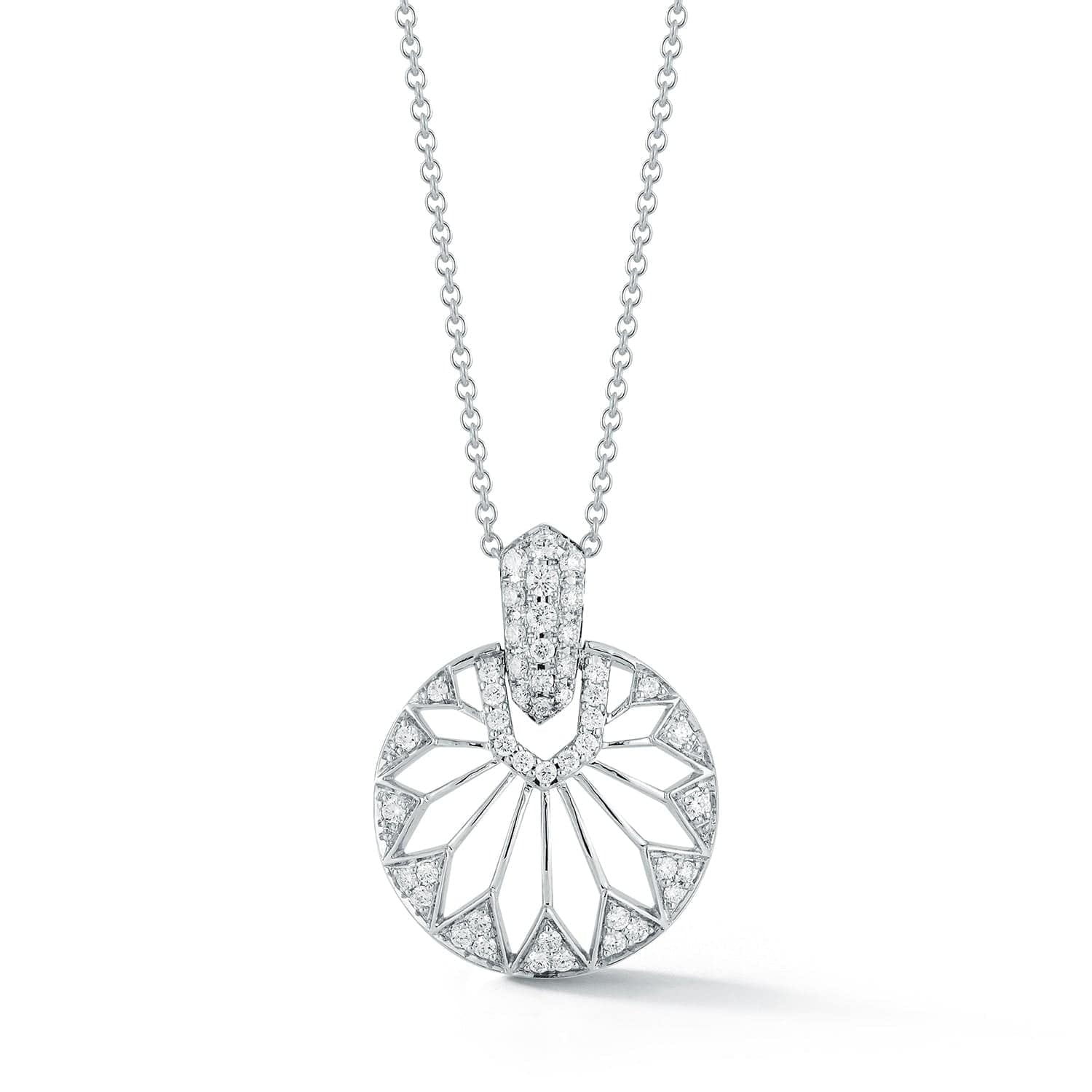 Gatsby Diamond Necklace in 14k Gold, front view