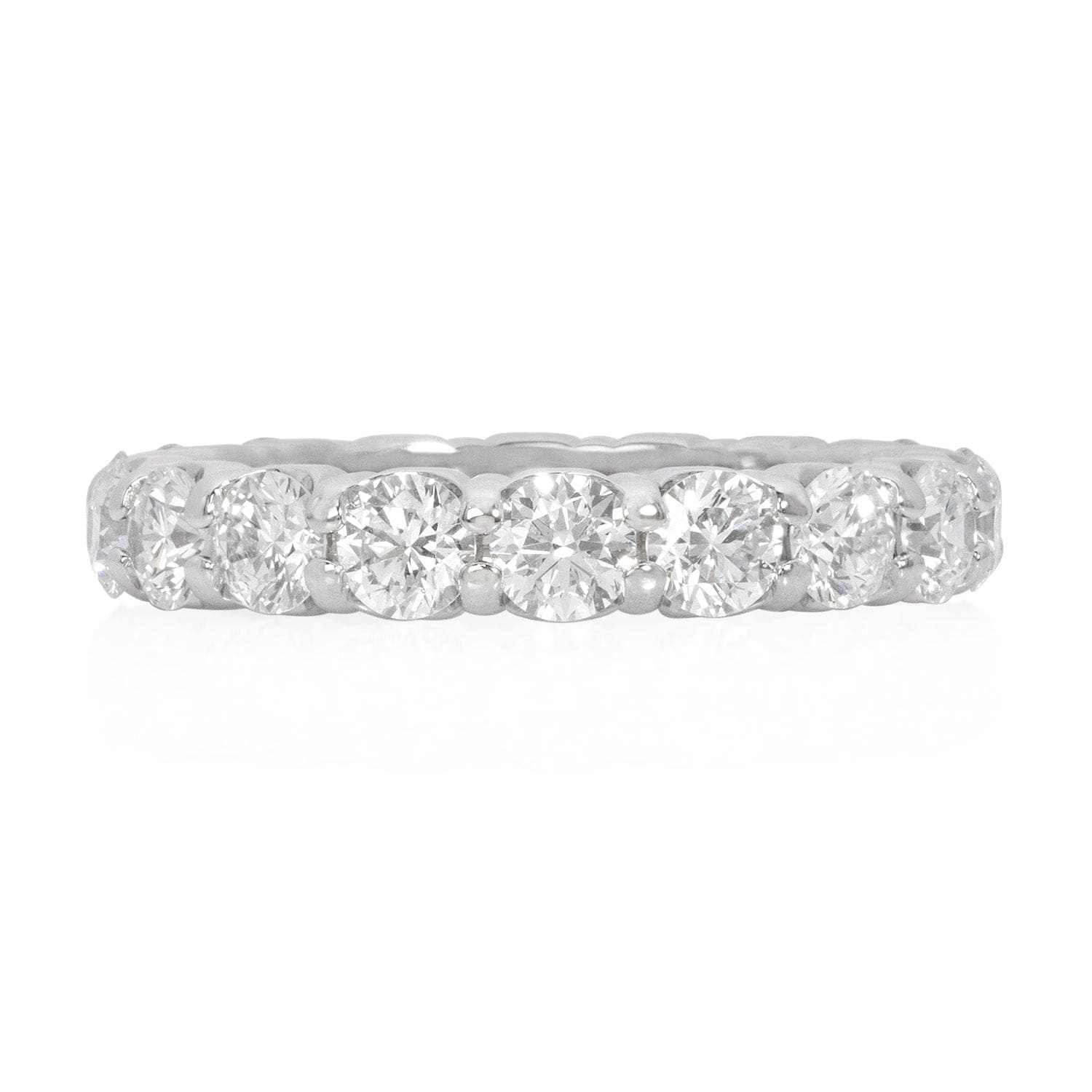 Round Diamond Eternity Band in 14k Gold, front view